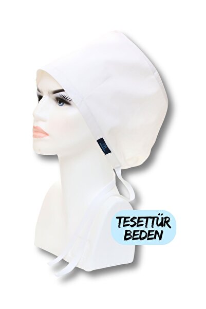 doktorbonem Tesettür Beyaz Tek Renk Cerrahi Bone Doktor Hemşire Sağlıkçı Bone...