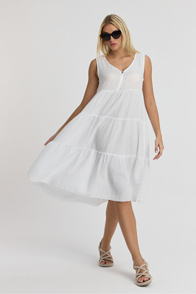 TCT TEKSTİL Rochie de damă - Rochie Avlonya de muselină - 3010