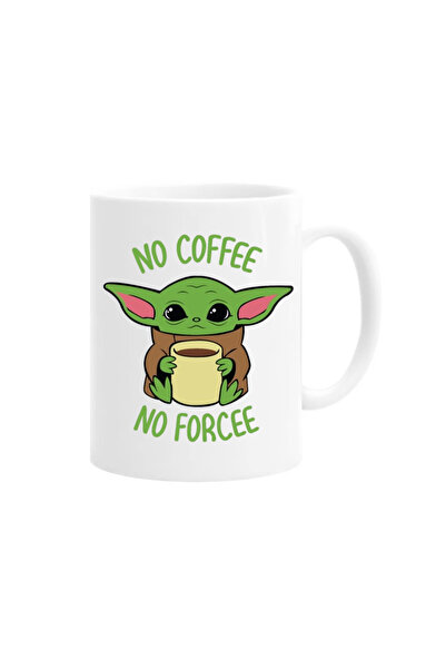 OEM Cana albă personalizată „no cofee no forcee”, INOVATIX®. 330 ml