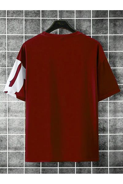 bellanova Color Block Short Sleeve Rose Printed T-Shirt for Men
