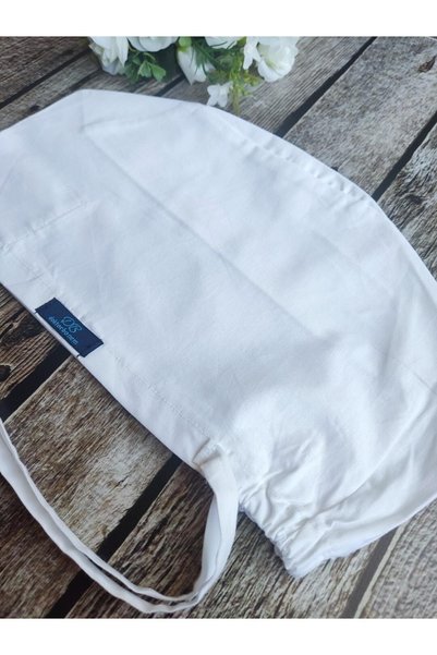 doktorbonem Hijab White Single Color Surgical Bonnet Doctor Nurse Healthcare Bonnet Wide Cut