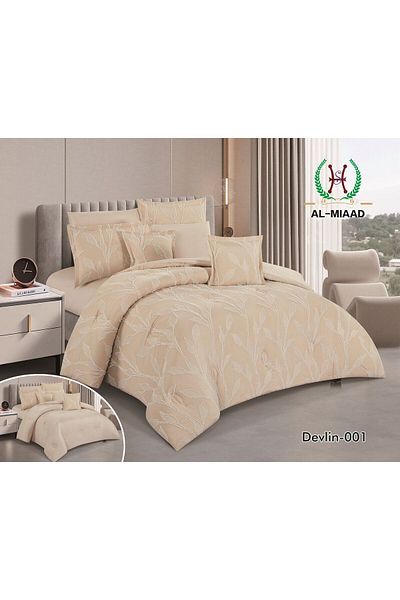 Gerenic 8-piece summer comforter set for two people, fixed middle filling, size 240 x 260 cm