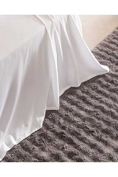 Madame Coco Ciel Double 100% Cotton Elasticless Satin Bed Sheet - White