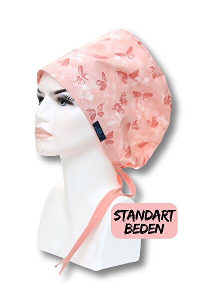 doktorbonem Standart Yavruağzı Kelebekler Desenli Cerrahi Bone Doktor Hemşire...