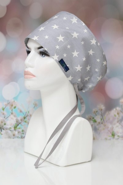 doktorbonem Standard Size Grey Stars Surgical Bonnet Doctor Nurse Healthcare Hospital Bonnet