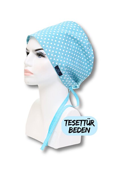doktorbonem Хіджаб, синій, з точками, хірургічна шапочка, лікар, медсестра, медичний працівник, лікарняна шапочка