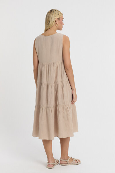 TCT TEKSTİL Γυναικείο Φόρεμα - Muslin Avlonya Pompom Φόρεμα - 3015