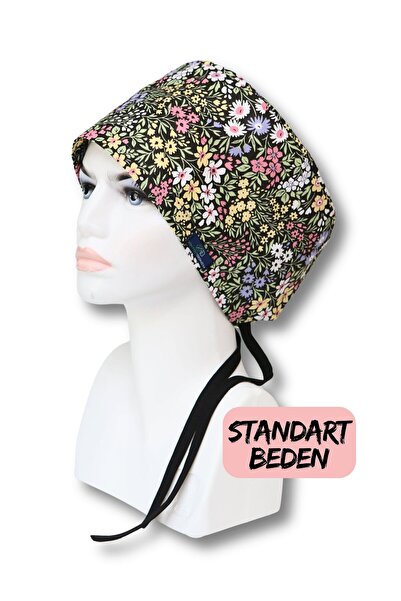 doktorbonem Жовтий квітковий візерунок - хірургічна шапочка, шапочка для ліка...