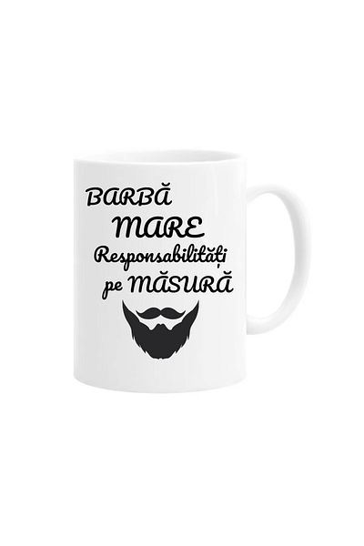 OEM Cana alba personalizata barba mare responsabilitati pe masura, INOVATIX®. 330 ml
