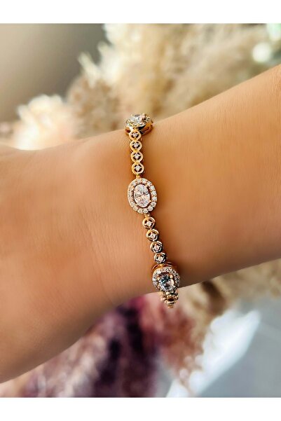 ACAR TAKI Xuping Oval Stone Bracelet 18+2 Cm-Rose Acr4112