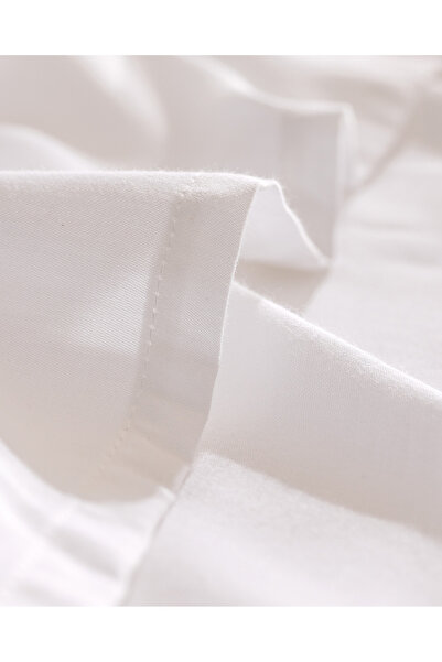 Madame Coco Ciel Double 100% Cotton Elasticless Satin Bed Sheet - White