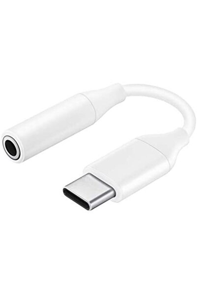 Genel Markalar Type-c Kulaklık Dönüştürücü 3.5 Mm Jack Girişli Ses Adaptörü Aux Kablo Beyaz