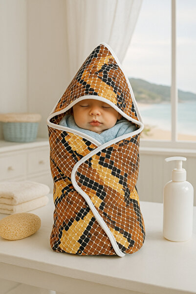 Hooded Muslin Baby Bath Towel - Towel Swaddle