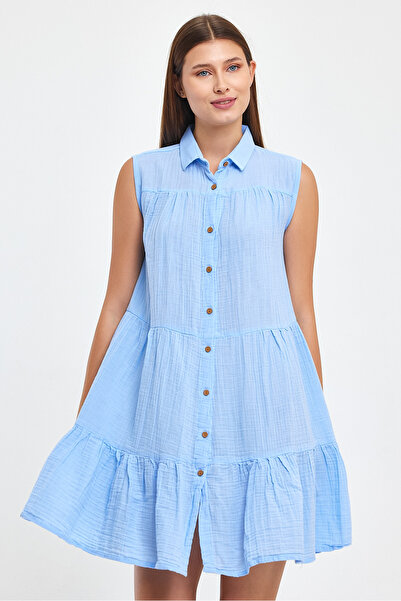 TCT TEKSTİL Rochie de damă - Rochie Katkat de muselină - 3020