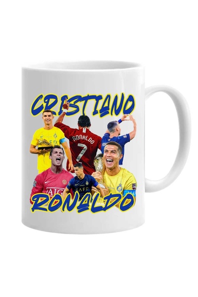 OEM Εξατομικευμένη λευκή κούπα με θέμα τον Κριστιάνο Ρονάλντο, INOVATIX®. 330 ml