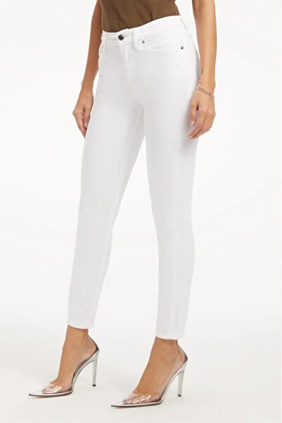 soBasic Narrow paca jean lycra white high waist denim pants(no interior show)