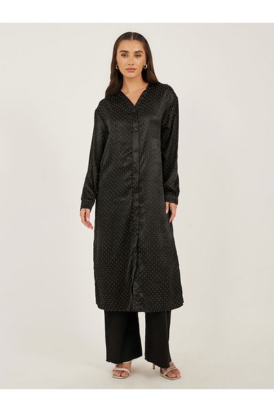 Styli Printed Regular Fit Midi Length Buttoned Kimono