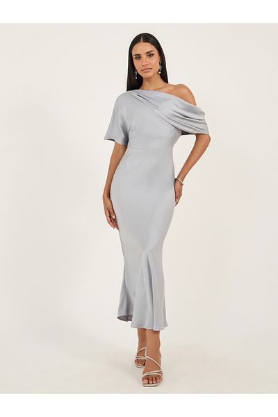 Styli Self Design One Sleeve Mermaid Maxi Dress