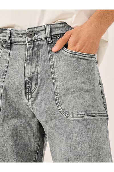 Styli بنطال جينز متوسط الارتفاع بقصّة البالون المغسولة