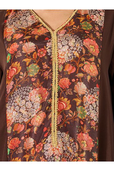 Styli Floral Printed Panel A-Line Jalabyia