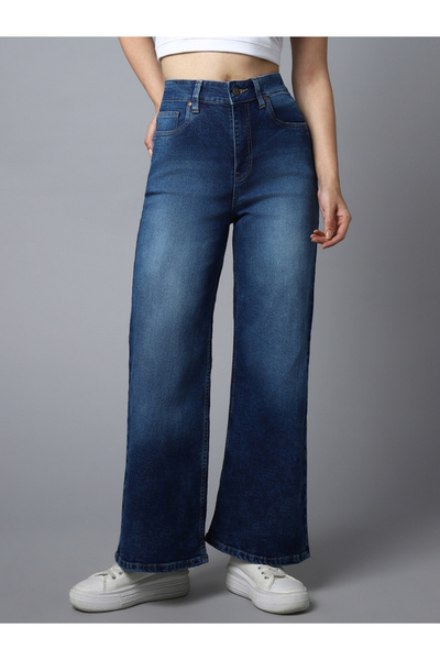 High Star By Styli بنطال واسع الساق متوسط الارتفاع