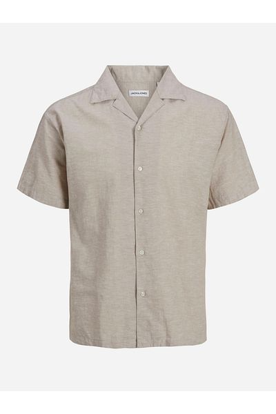 Jack & Jones Solid Resort Collar Short Sleeve Shirt