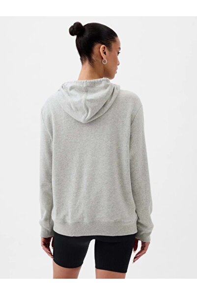 GAP Kadın LIGHT HEATHER GREY B08 Logo Havlu Kumaş Sweatshirt