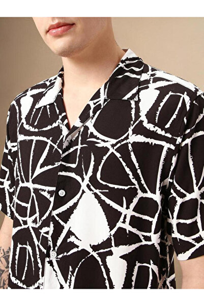 Dennis Lingo By Styli Abstract Print Cuban Collar Shirt