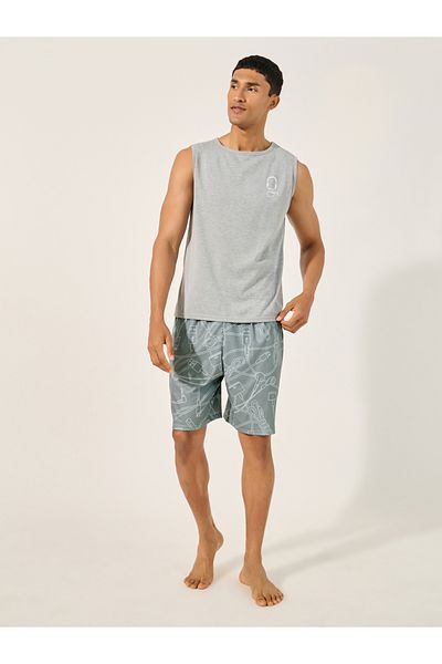 Styli Printed Round Neck Tank and Shorts Pyjama Set