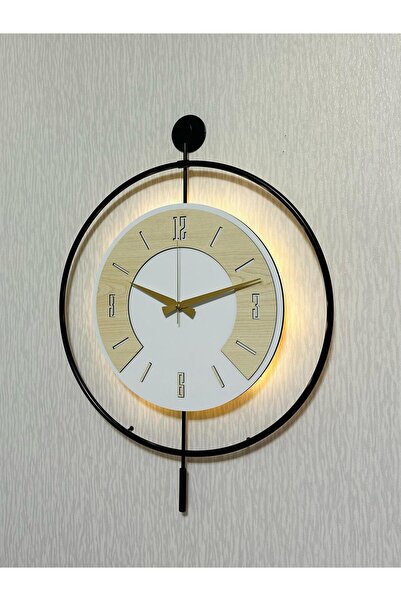 50x70 cm Magnificent Harmony of Metal Wood and Light Wall Clock decorative
