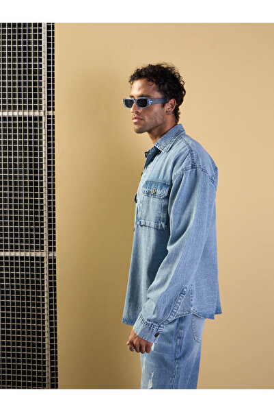 Mascln Sassafras By Styli Washed Denim Oversized Shacket