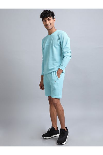 Bushirt By Styli Textured Round Neck T-Shirt and Shorts Co-Ords