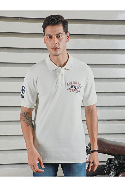 High Star By Styli Slogan Print Regular Fit Polo Neck T-Shirt