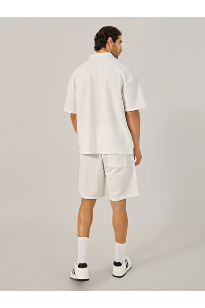 Styli Textured Relaxed Fit Polo T-Shirt and Shorts Co-Ords