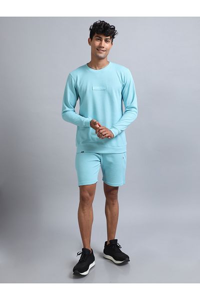 Bushirt By Styli Textured Round Neck T-Shirt and Shorts Co-Ords