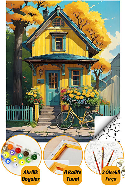 tale hobby Sayılarla Boyama Numaralı Tuval Seti Fırça Boya Dahil 40x50cm - Sa...