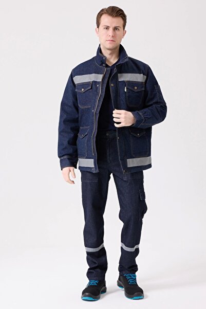 Kardelen Αντανακλαστικό παλτό Buhara Jeans Business με πολλές τσέπες