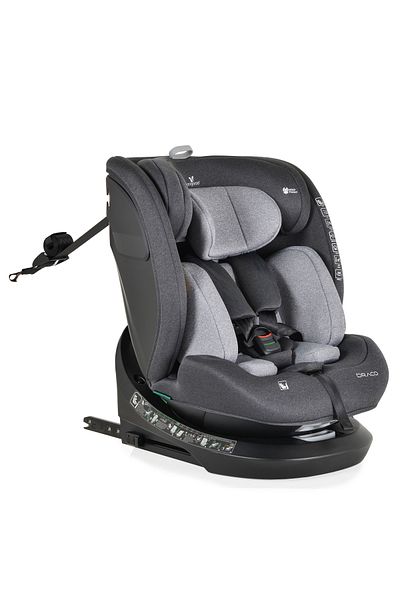 OEM Scaun auto copii cu Isofix rotativ 360 grade Cangaroo Draco Gri I-size, pozitie de somn, 40-150 cm