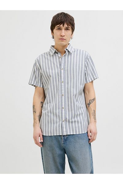 Jack & Jones Striped Spread Collar Regular Fit Shirt
