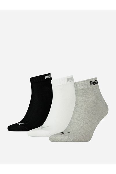 Puma عبوة من 3 جوارب للكاحل بطبعة شعار