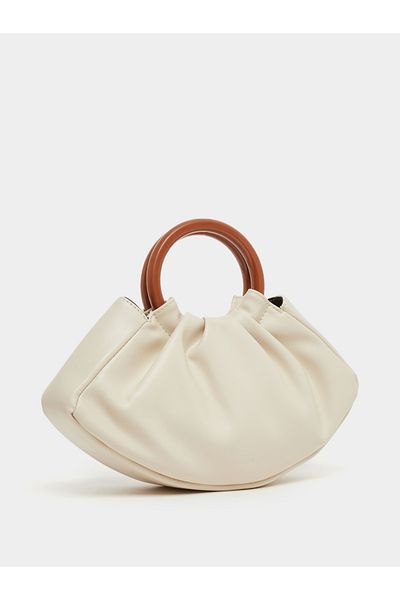 Styli Pleated with Wooden Handle Handbag