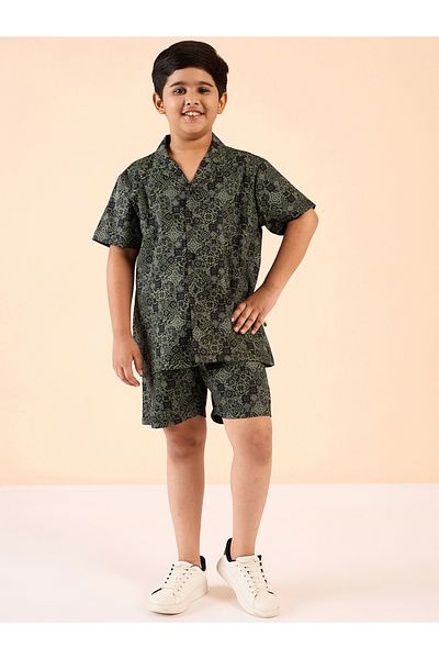 Stylo Bug By Styli Rayon Short Sleeve Shirt and Shorts Set for Boys