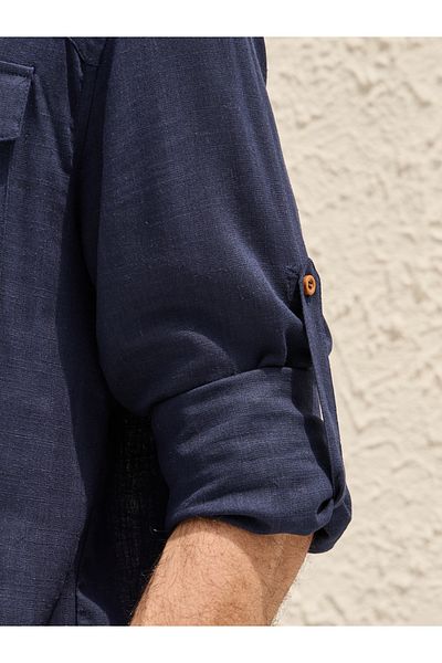 Styli Regular Fit Spread Collar Shirt with Chest Pockets