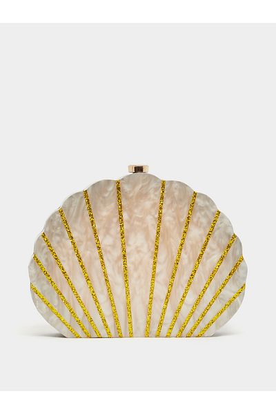 Styli Shell Shape Clutch with Chain Strap