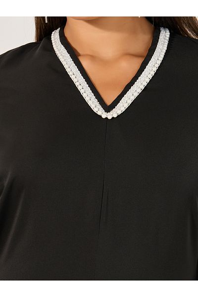 Styli Embellished V Neck Wide Leg Cape Jumpsuit