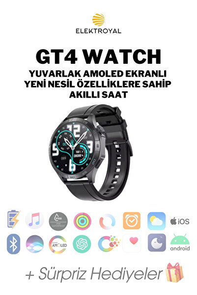 Wearfitpro GT4 Watch Yuvarlak Amoled Ekran Yeni Nesil Özelliklere Sahip Akıll...