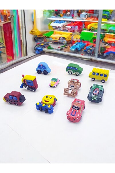 sharp&art Taş Boyama Arabalar Ve Trenler 10'lu Çocuk Boyama Etkinliği, Fırça Ve Boya Seti Ile...