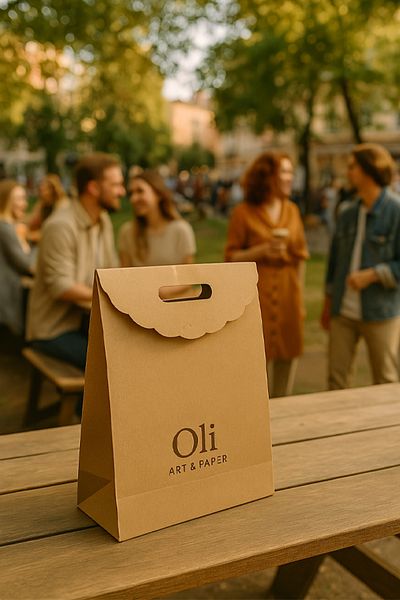 OLİ Art Kraft Bag 30X40Cm 10 Pieces - Closed and Handle Gift Bag