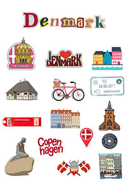 ANSHA CRAFTS Danimarka Sticker Seti Bullet Journal - Ajanda - Planner - Defte...