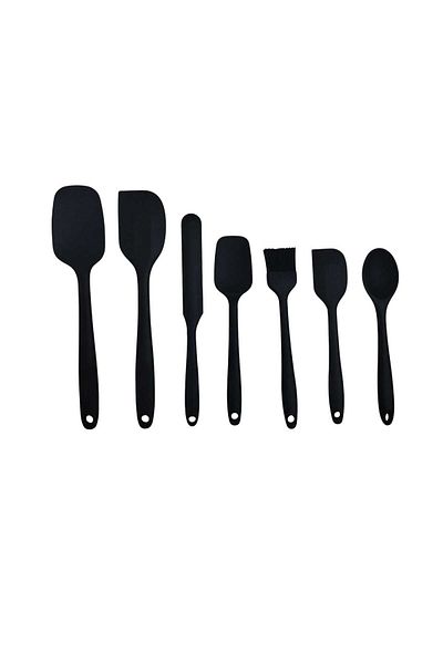 devigo Silicone Serving Spatula Set 7 Types Black Color Options